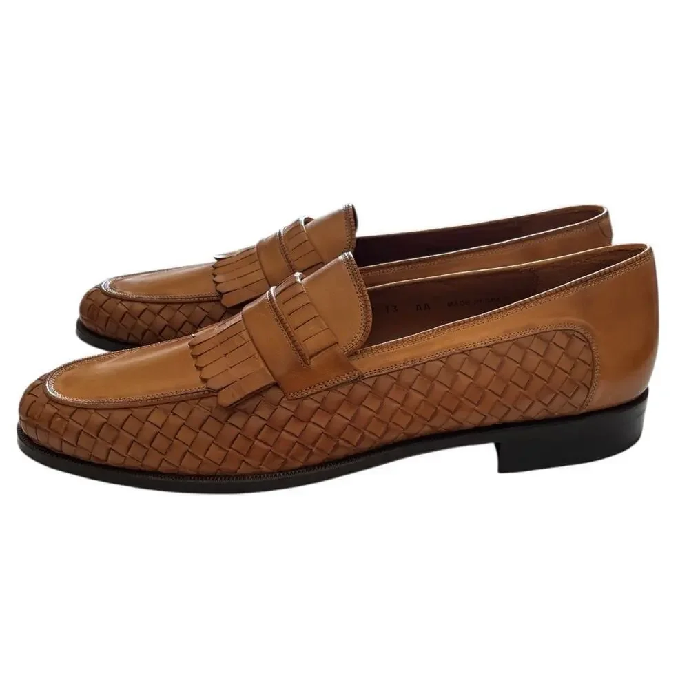ET Wright Masters Collection Caramel Kiltie Derby Weave Shoes Size 13 AA